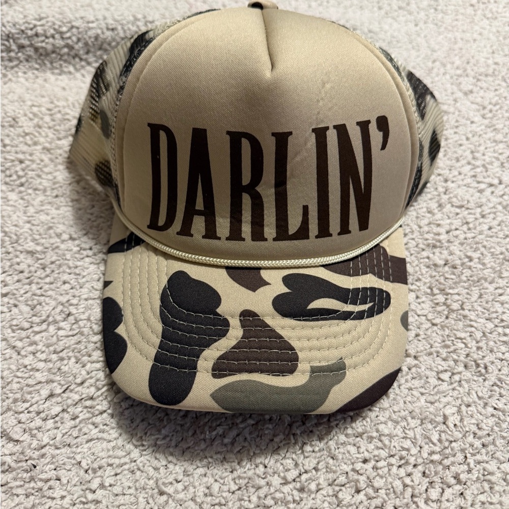 DARLIN' Camo Trucker Hat - Beige